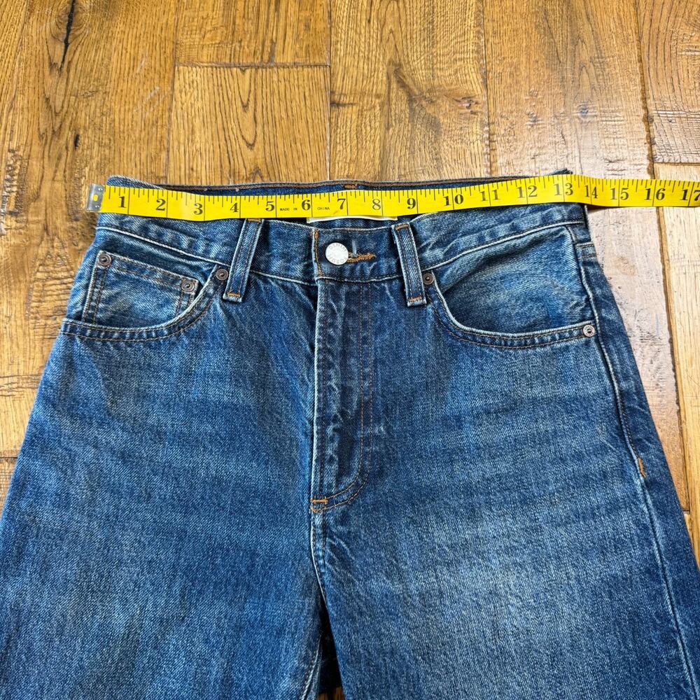 Denim Forum 90s Marlo High Rise Baggy Jeans Womens 23/00 Dark Wash Straight - Picture 4 of 9